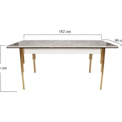 Dalmar matbord 147-182 cm - Guld/vit