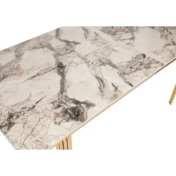 Dalmar matbord 147-182 cm - Guld/vit