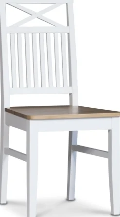 Dalön matstol med eksits och kryssrygg  Vit / Oljad ek