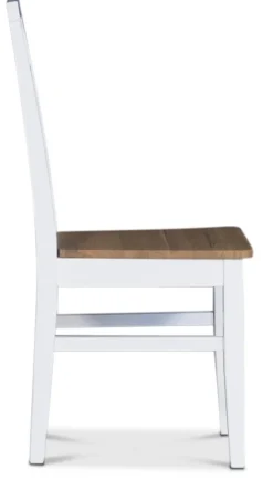 Dalön matstol med eksits och kryssrygg  Vit / Oljad ek