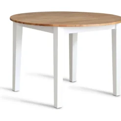 Dalön runt matbord Ø110 cm  Vit / Oljad ek