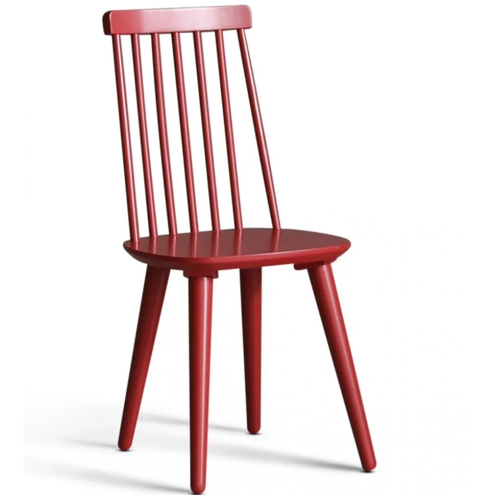 Dalsland matgrupp: Matbord i Ek / Vit med 6 st röda Pinnstolar