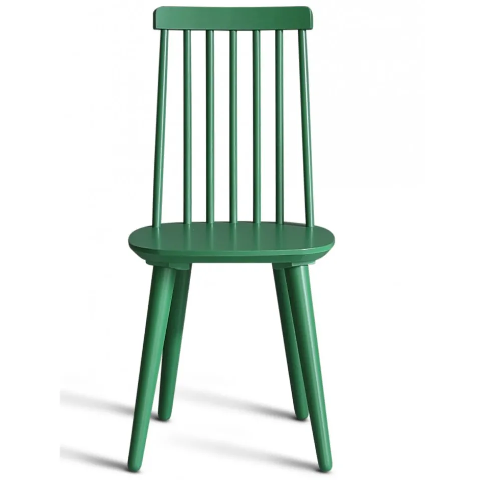 Dalsland matgrupp: Matbord i svart / ek med 6 st gröna pinnstolar