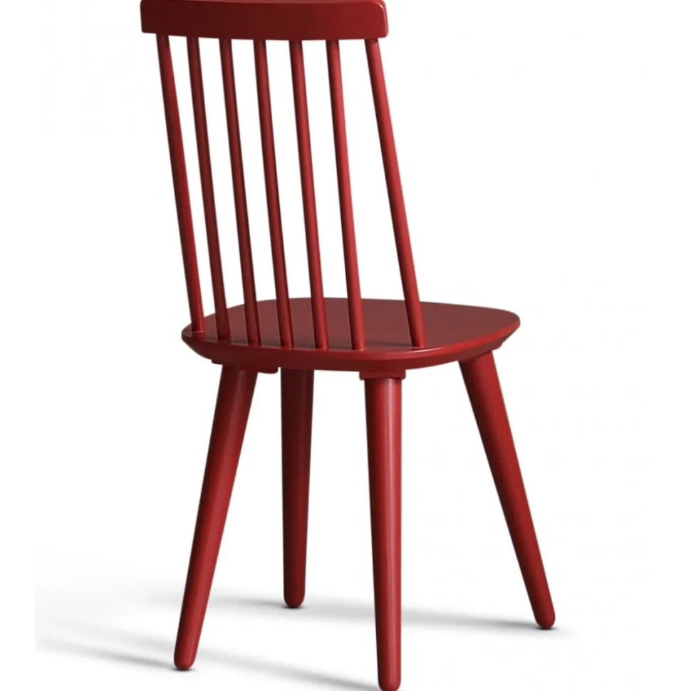 Dalsland matgrupp: Matbord i Ek / Vit med 6 st röda Pinnstolar + 6.00 x Stolsdyna