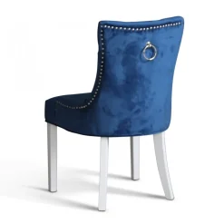 Dalsland matgrupp: Runt bord i Ek / Vit med 4 st Blåa Tuva stolar