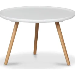 Dalsland runt soffbord Ø55 cm- Vit/ek + Möbeltassar