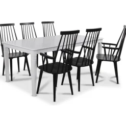 Dalsland svart pinnstol med hög rygg