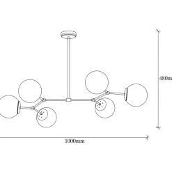 Damar taklampa 6322 - Guld/vit