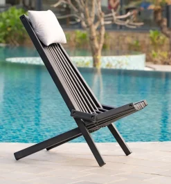 Däckstol svart med nackkudde