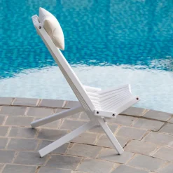 Däckstol vit med nackkudde