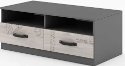 Deena TV-bänk - Graphite/ek