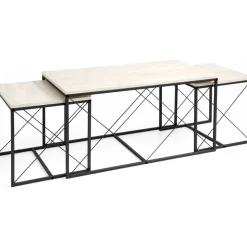 Defne soffbord-set - Svart/marmor