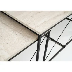 Defne soffbord-set - Svart/marmor