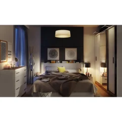 Dentro 140 x 200 cm säng med förvaring - Vit/stirling ek