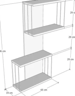 Destan vägghylla - Antracit/furu
