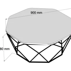 Diamond soffbord 90 x 90 cm - Valnöt
