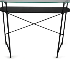 Dinia svart konsolbord med glashylla 100 x 35 cm + Textilrengöring för möbler