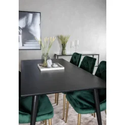 Dipp matbord 180 x 90 cm - Svart