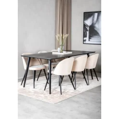 Dipp matbord 180x90 cm - Svartbetsad ekfanér + Fläckborttagare för möbler