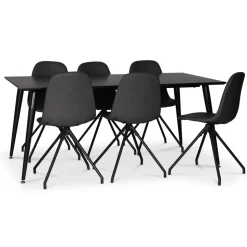 Dipp matbord 180x90 cm - Svartbetsad ekfanér