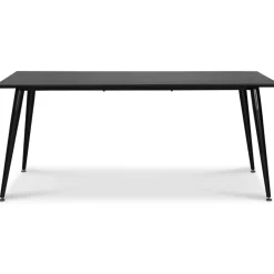 Dipp matgrupp; matbord 180x90 cm med 6 st svarta Bridge snurrbara matstolar + 6.00 x Stolsdyna