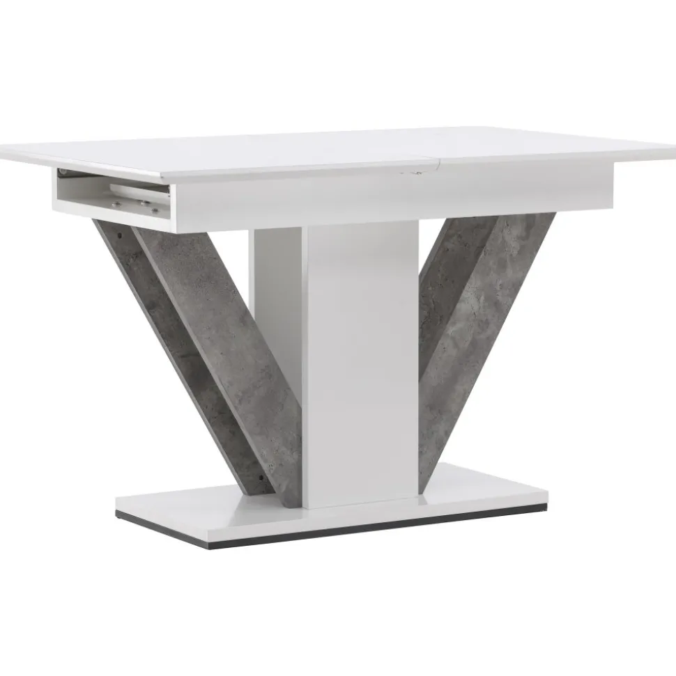 Disa matbord 120-160 x 80 cm - Grå/vit