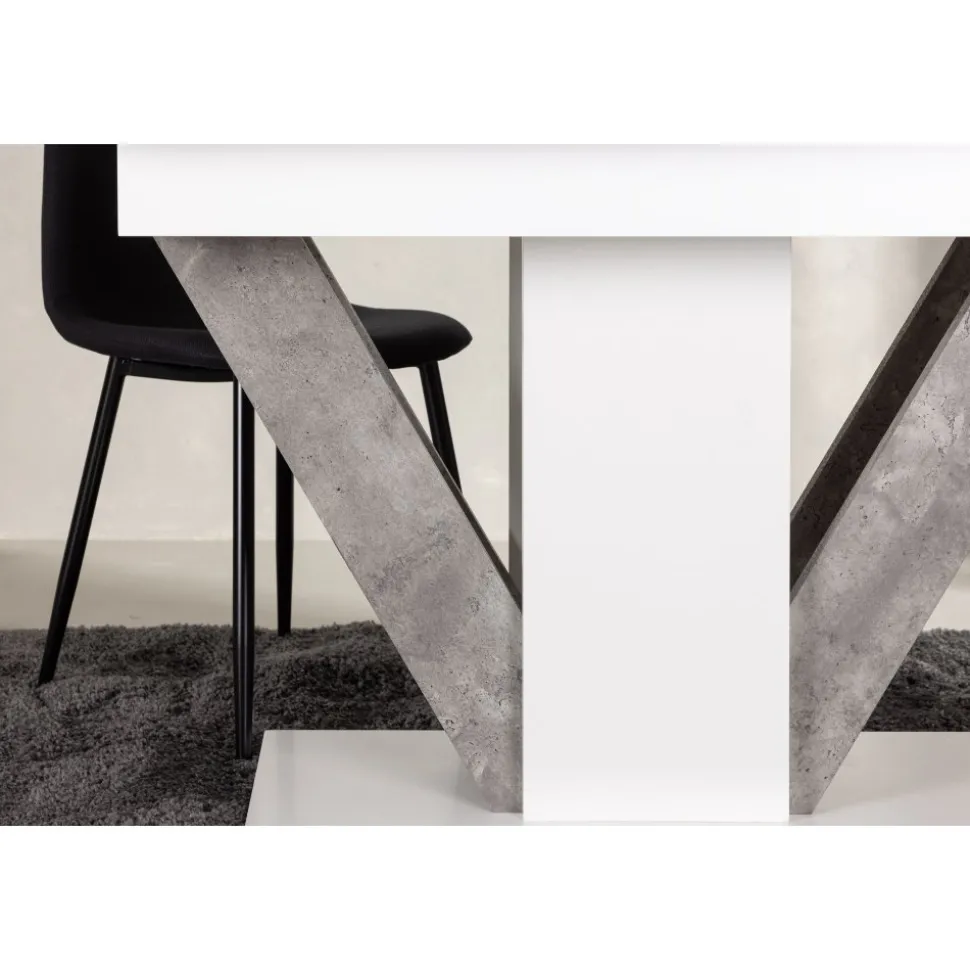 Disa matbord 120-160 x 80 cm - Grå/vit