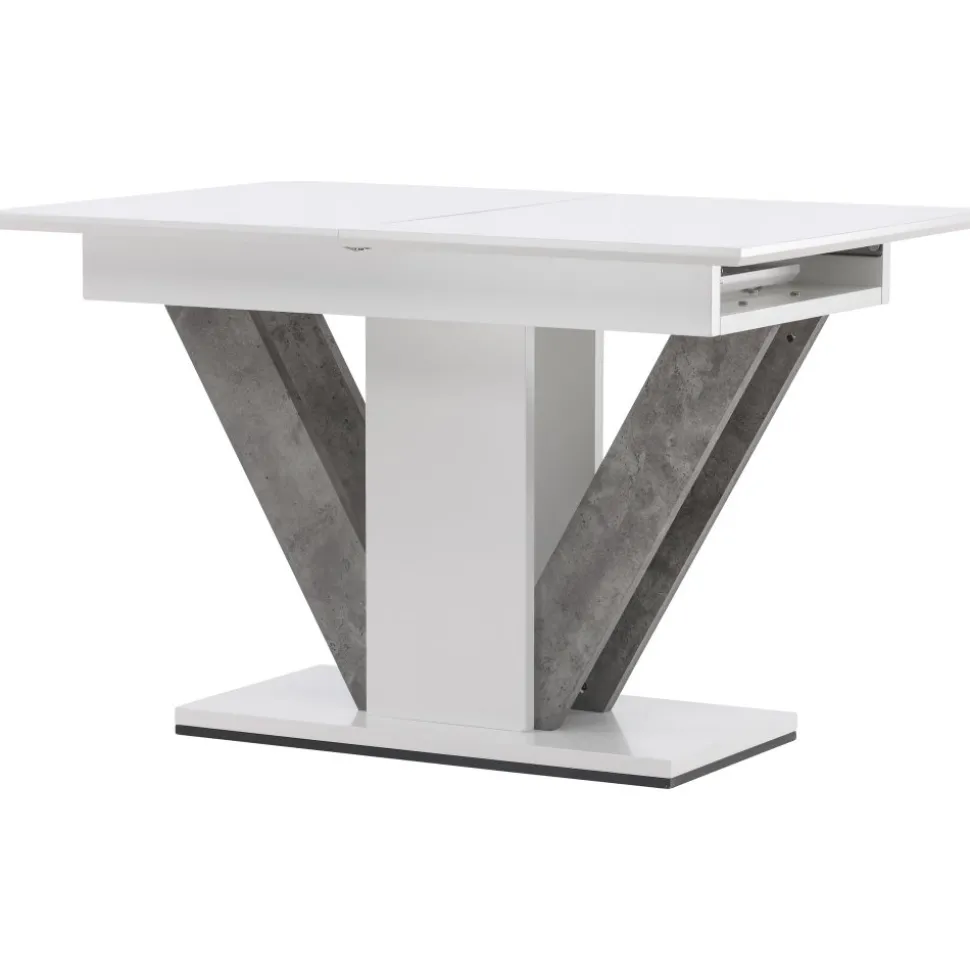 Disa matbord 120-160 x 80 cm - Grå/vit