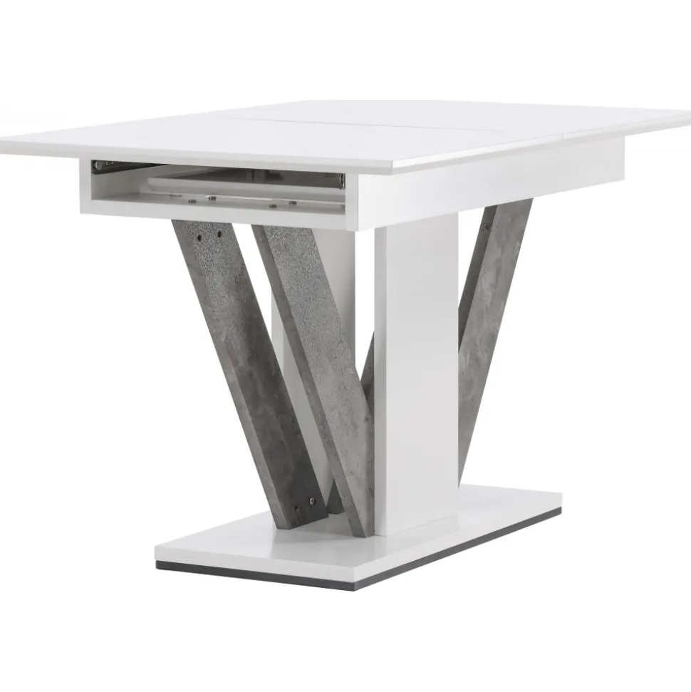 Disa matbord 120-160 x 80 cm - Grå/vit