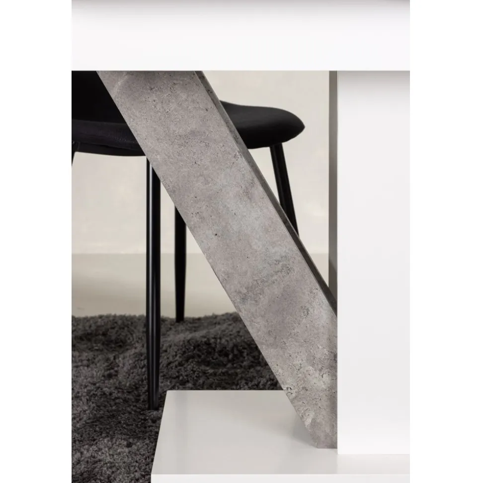 Disa matbord 120-160 x 80 cm - Grå/vit