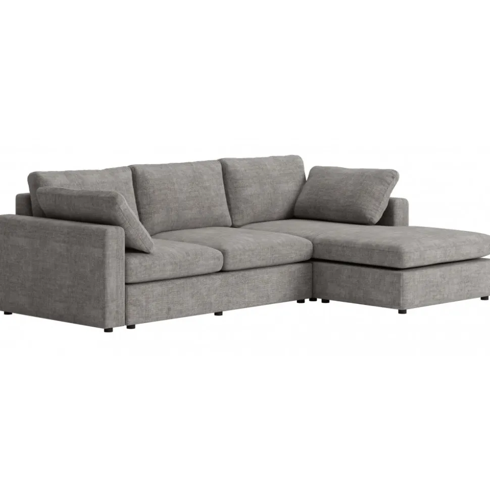 Divansoffa Falkenberg grå 296 cm vändbar divan