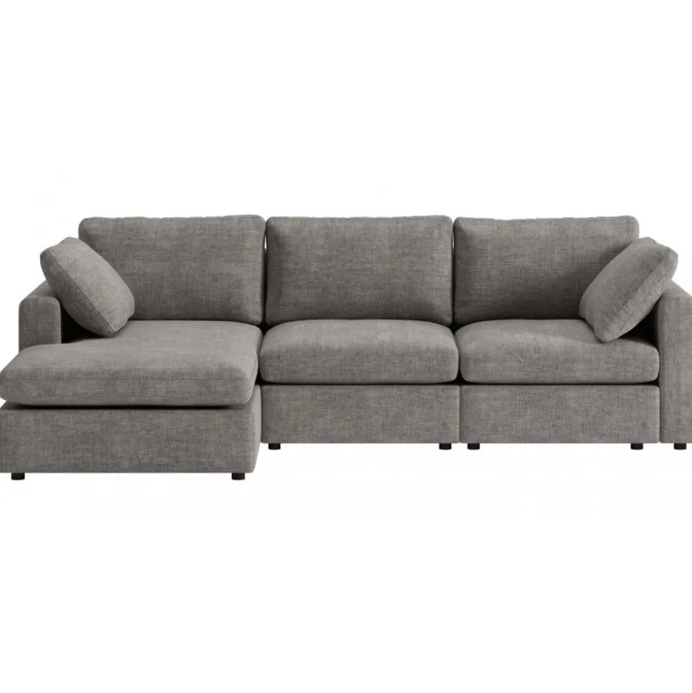 Divansoffa Falkenberg grå 296 cm vändbar divan