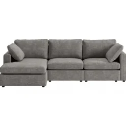 Divansoffa Falkenberg grå 296 cm vändbar divan + Textilrengöring för möbler