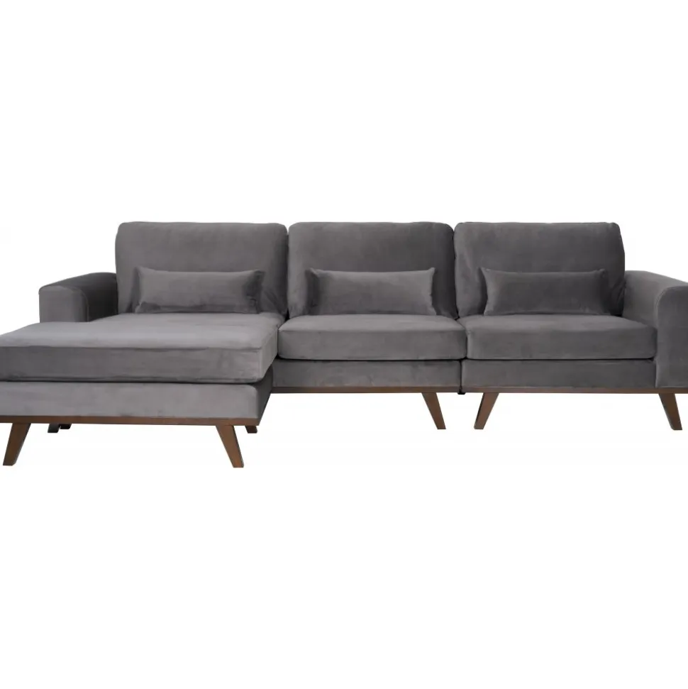 Divansoffa i grått sammet - Copenhagen + Fläckborttagare för möbler
