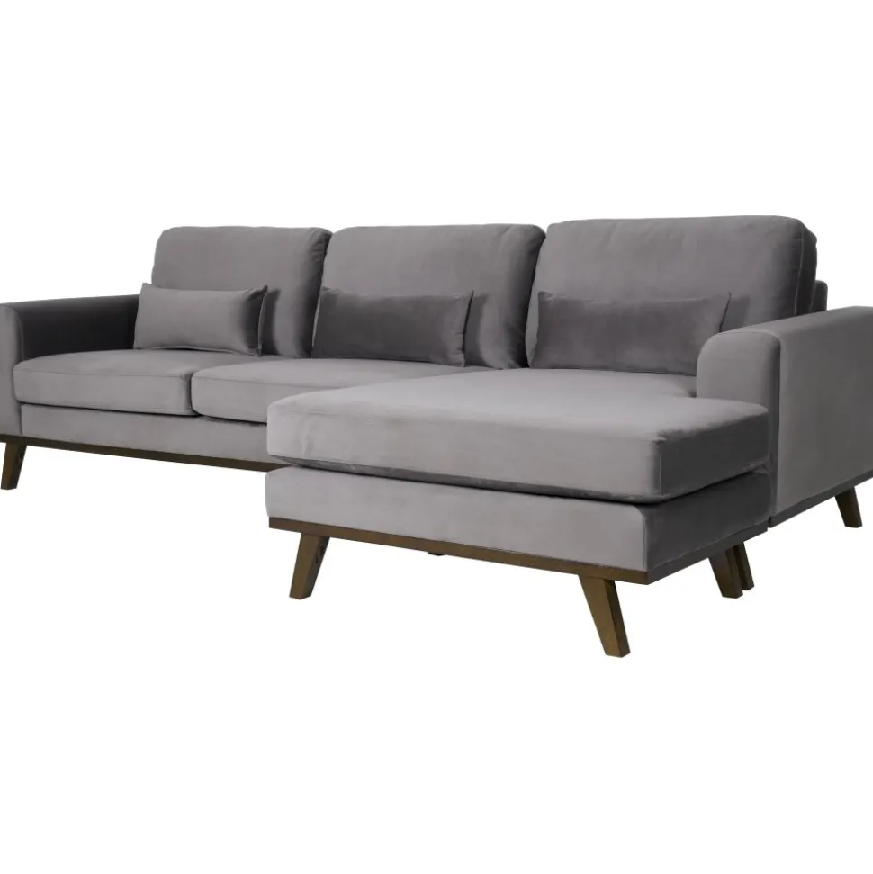 Divansoffa i grått sammet - Copenhagen + Fläckborttagare för möbler