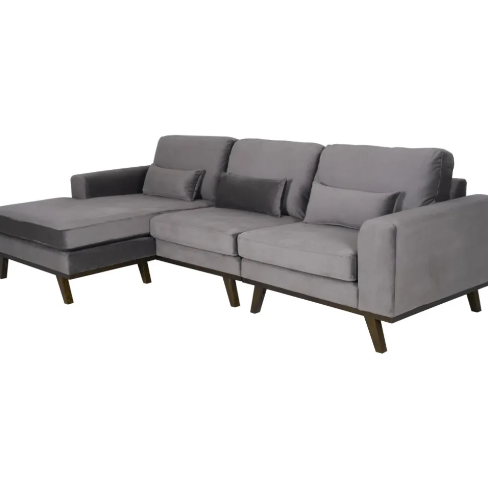 Divansoffa i grått sammet - Copenhagen + Fläckborttagare för möbler