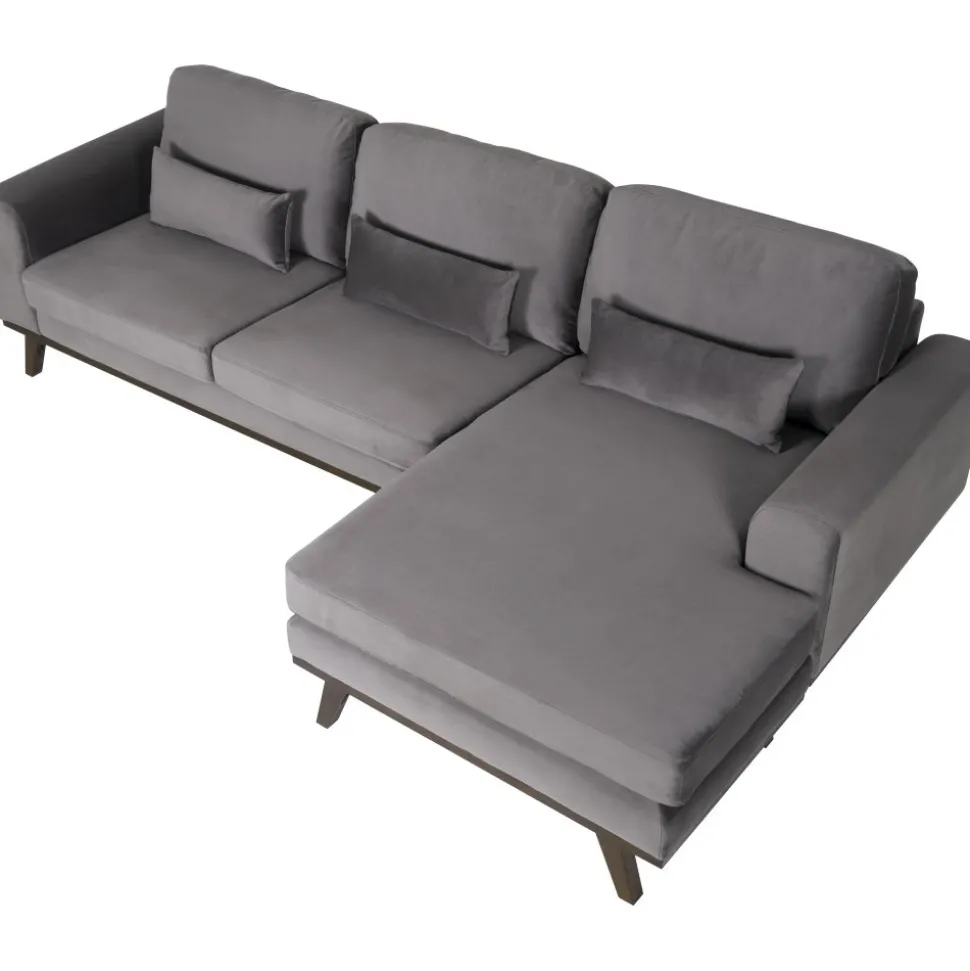 Divansoffa i grått sammet - Copenhagen + Fläckborttagare för möbler