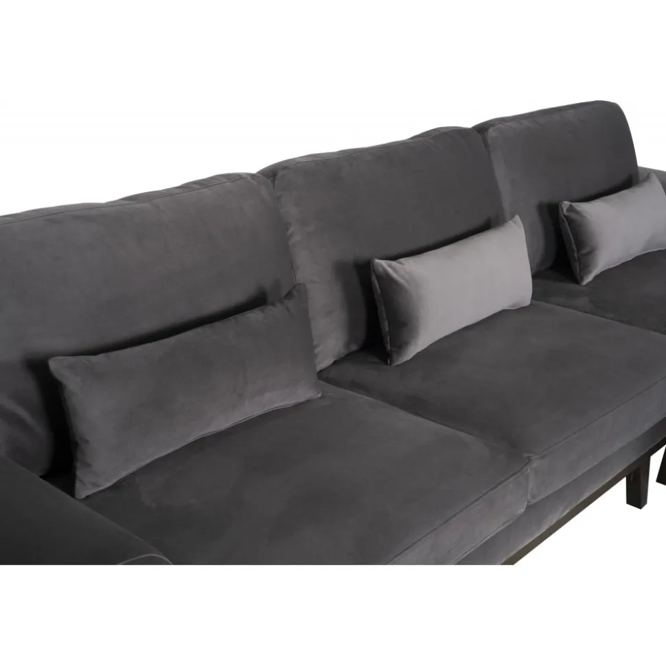 Divansoffa i grått sammet - Copenhagen + Fläckborttagare för möbler