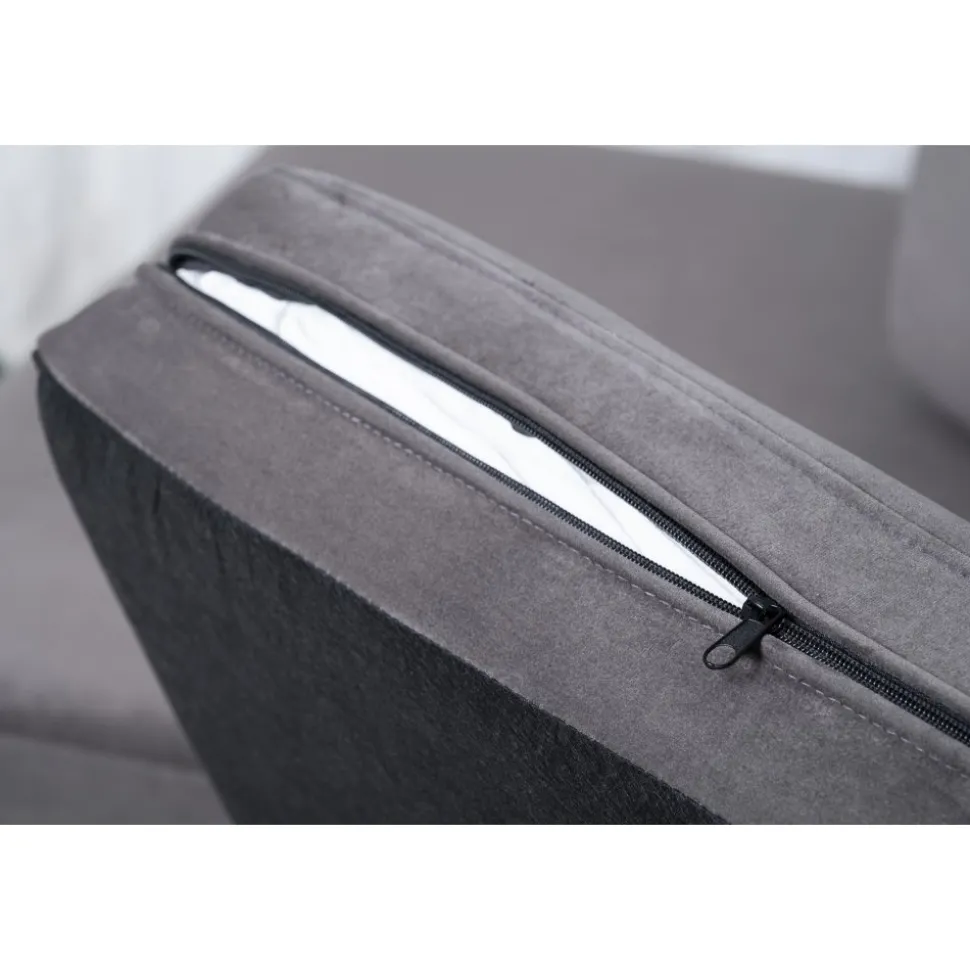 Divansoffa i grått sammet - Copenhagen + Fläckborttagare för möbler