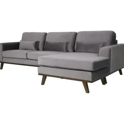 Divansoffa i grått sammet - Copenhagen + Textilrengöring för möbler