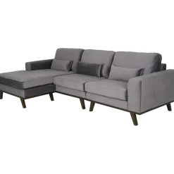 Divansoffa i grått sammet - Copenhagen + Textilrengöring för möbler