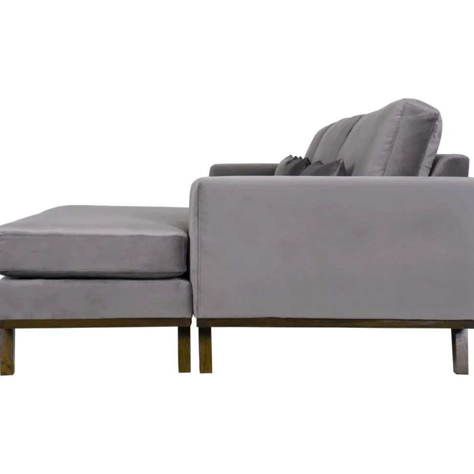 Divansoffa i grått sammet - Copenhagen + Textilrengöring för möbler