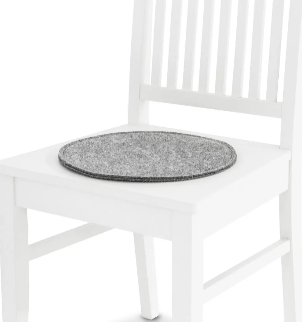 Dots grå stolsdyna med antiglid
