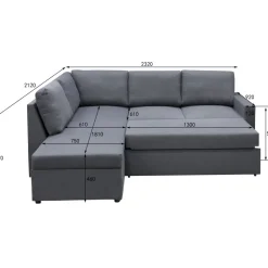 Dream hörnsoffa bäddsoffa med förvaring - Mörkgrå