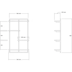 Dront vägghylla Antracit