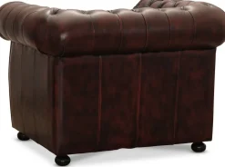 Dublin Chesterfield fåtölj Oxblod läder + Fläckborttagare för möbler