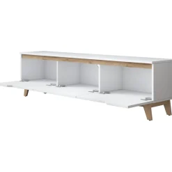 Duno TV-bänk Vit/valnöt