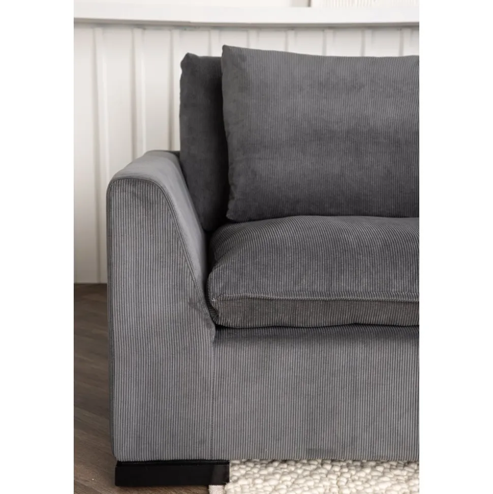 Durham 3-sits soffa - Mörkgrå