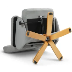 Duva ställbar fåtölj inklusive fotpall med förvaring - Grått tyg med träben