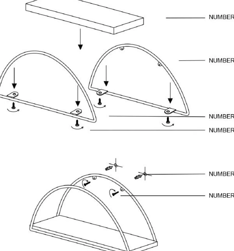 Duvar vägghylla - Guld/brun